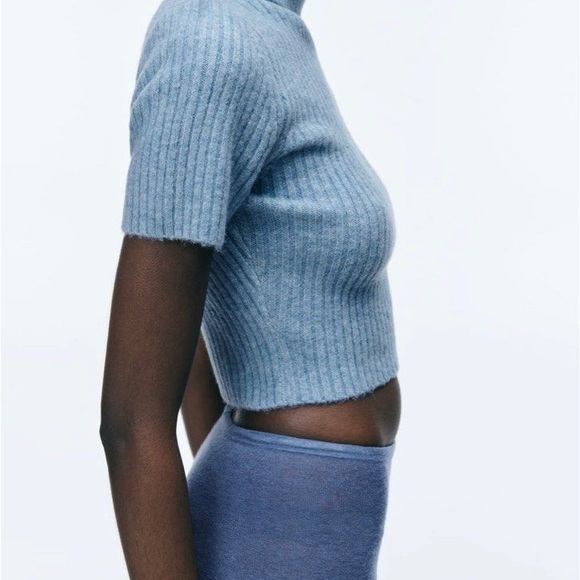 Zara Blue Turtleneck Sweater Small - Picture 3 of 5